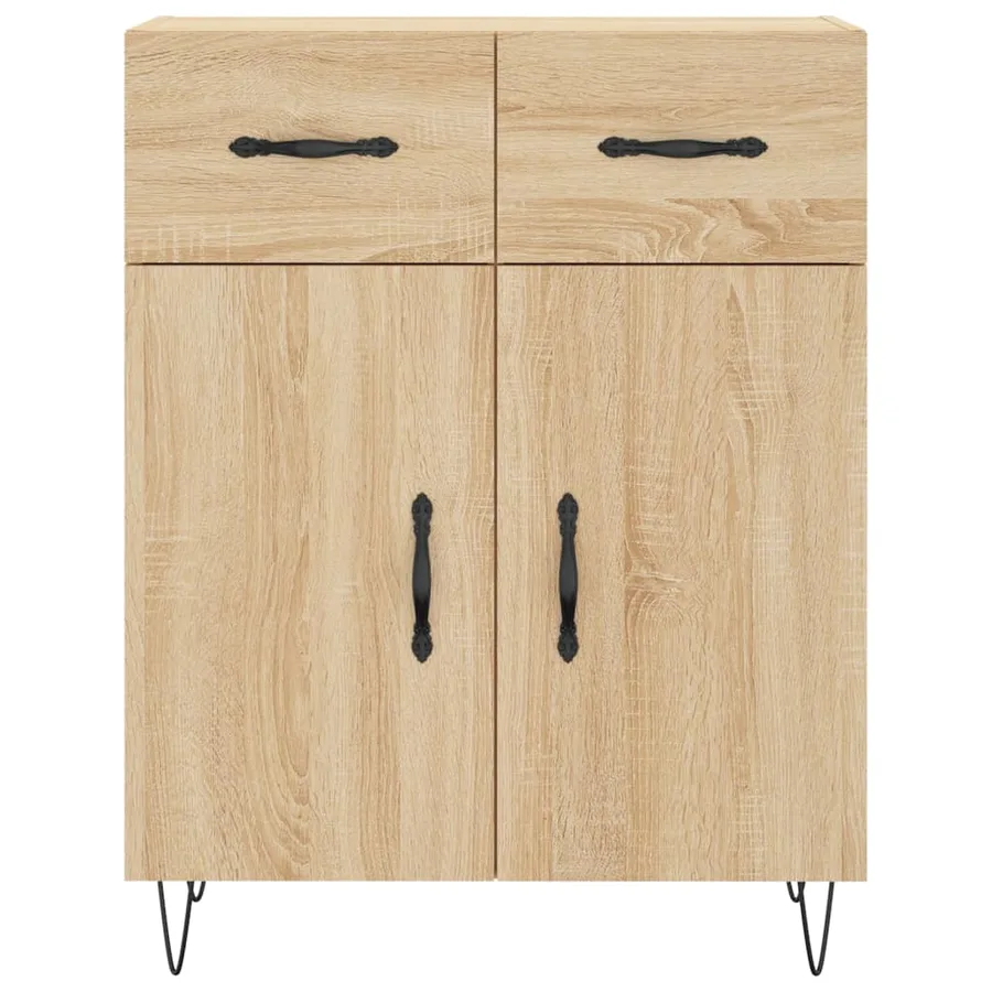 Buffet chêne sonoma 69,5x34x90 cm bois d'ingénierie - 6