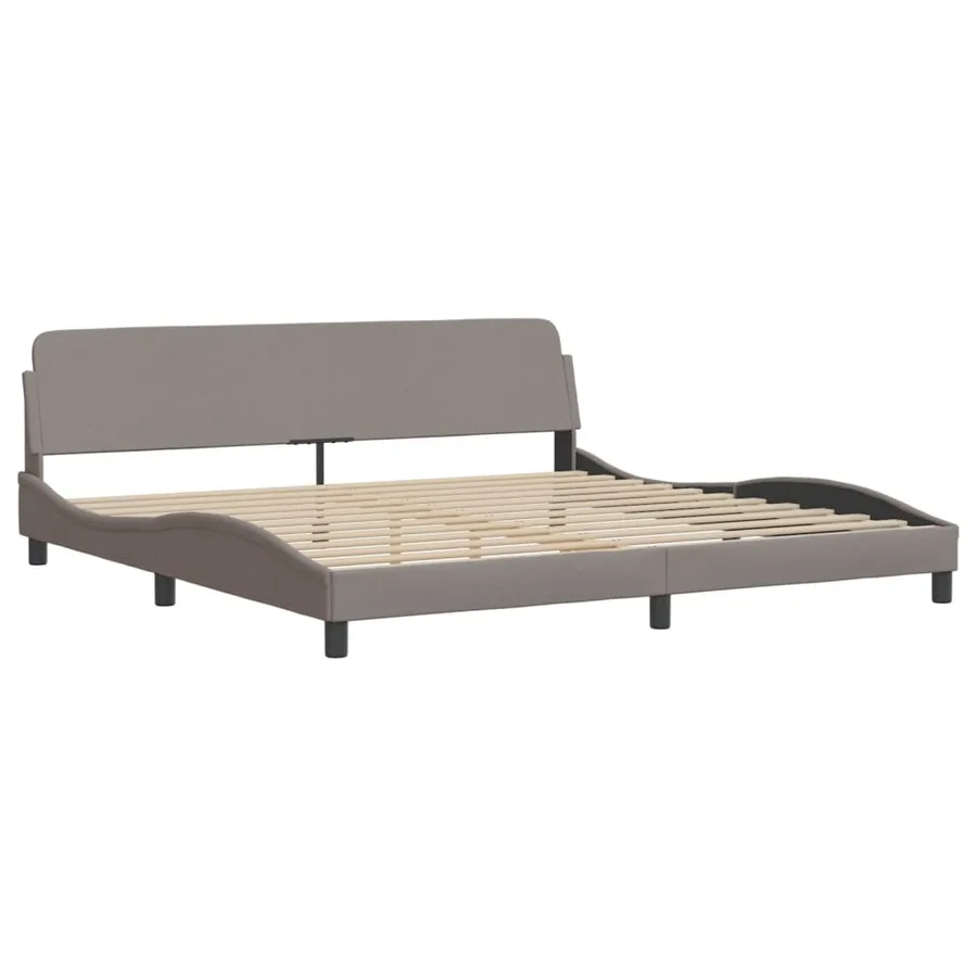 Lit avec matelas Dover taupe 200x200 cm tissu - 4