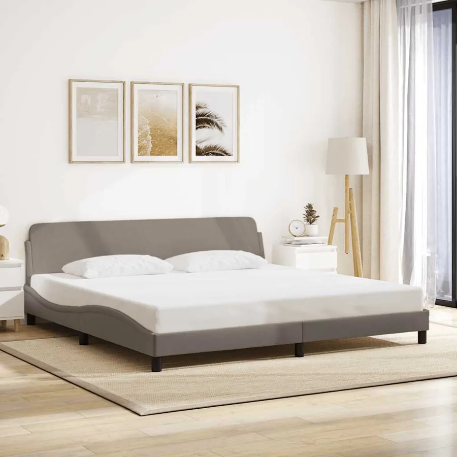Cadre de lit Dover taupe 200x200 cm tissu
