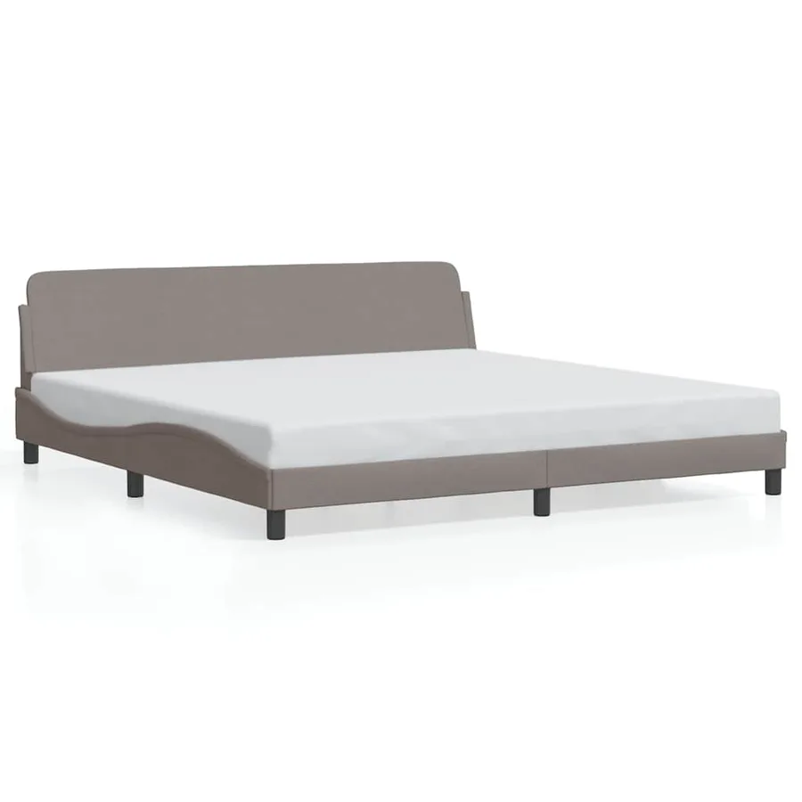 Cadre de lit Dover taupe 200x200 cm tissu - 2