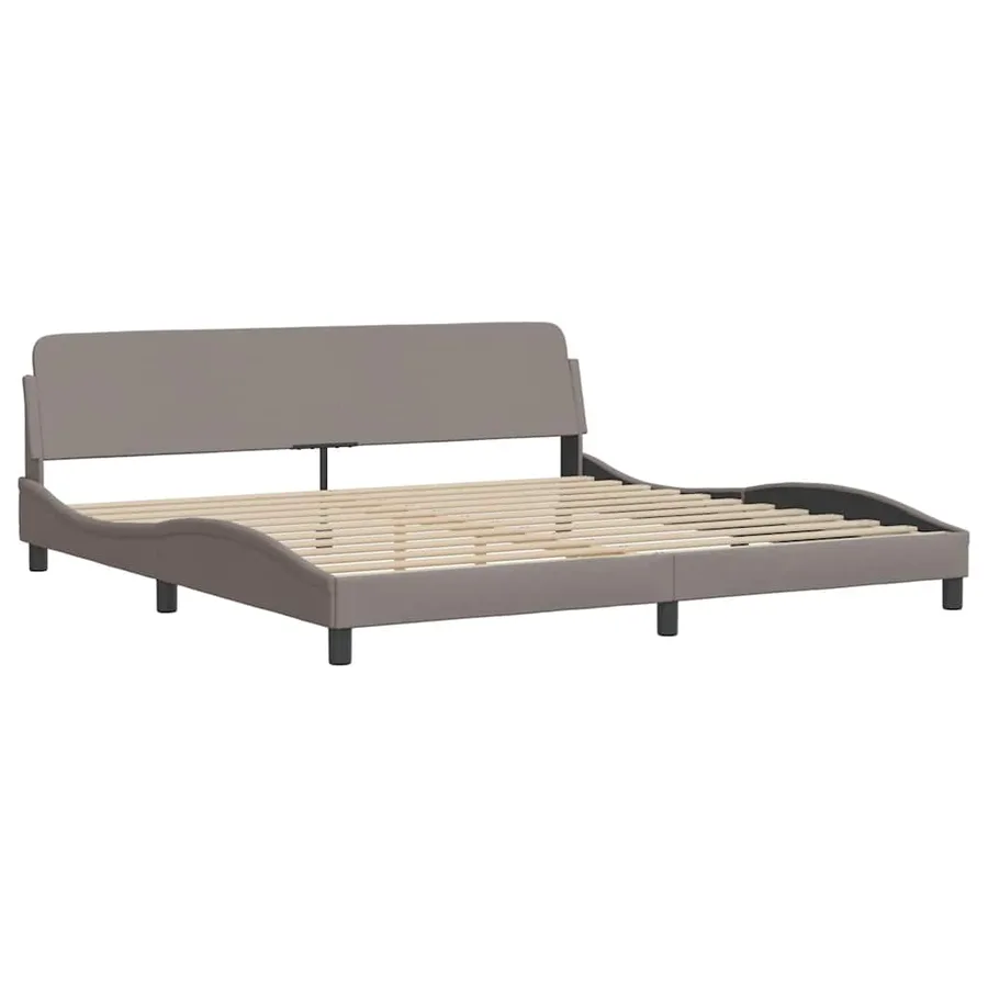 Cadre de lit Dover taupe 200x200 cm tissu - 3