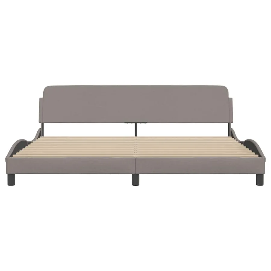 Cadre de lit Dover taupe 200x200 cm tissu - 4