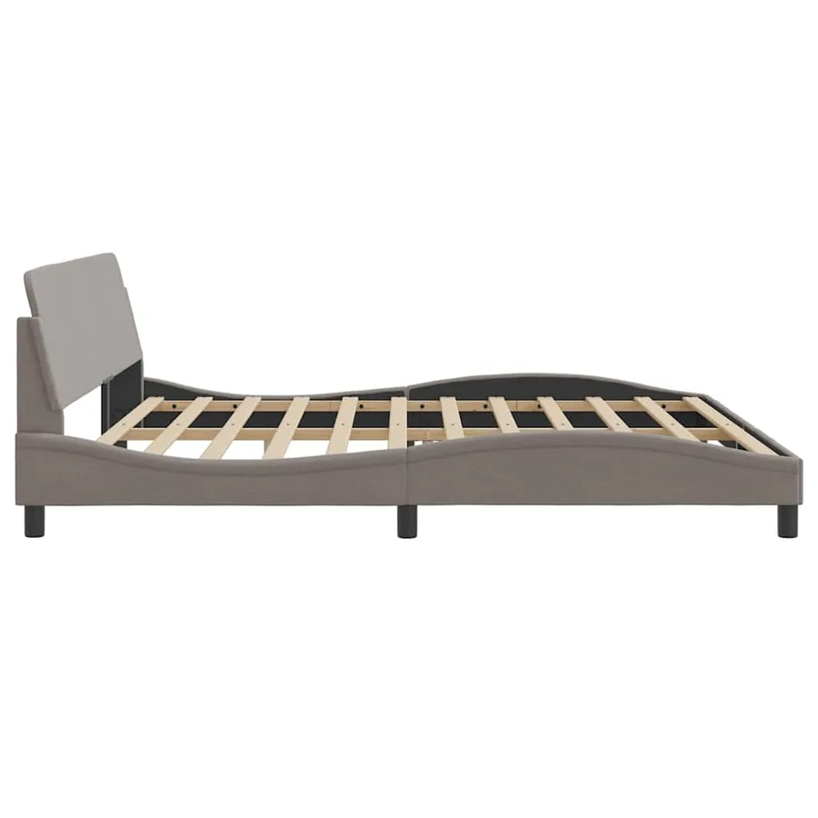 Cadre de lit Dover taupe 200x200 cm tissu - 5