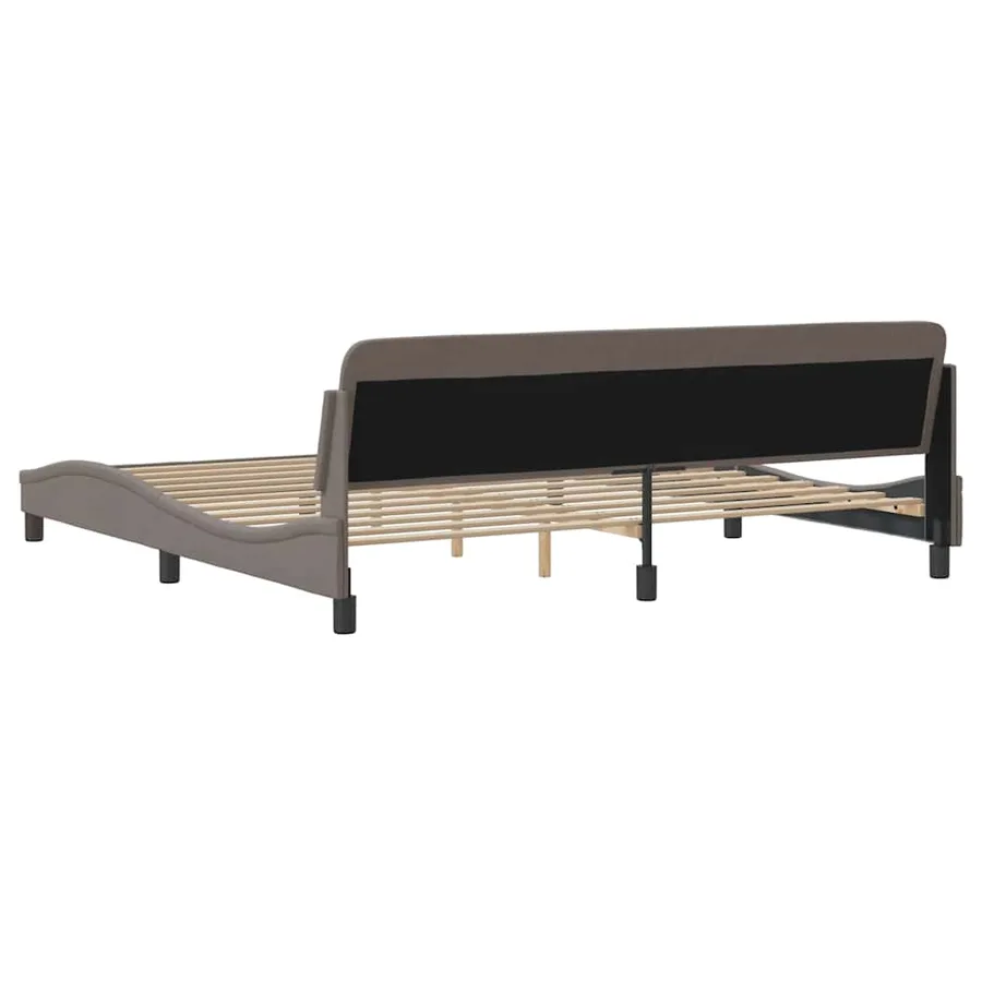 Cadre de lit Dover taupe 200x200 cm tissu - 6