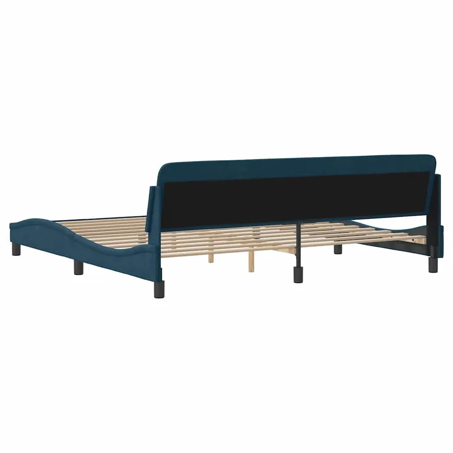 Cadre de lit Dover bleu 200x200 cm velours - 6