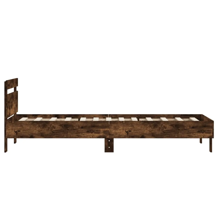 Cadre de lit sans matelas avec tête de lit chêne fumé 75x190 cm - 6