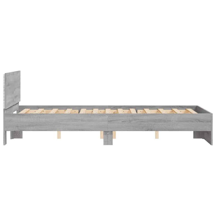 Cadre de lit avec tête de lit et LED sonoma gris 135x190 cm - 8