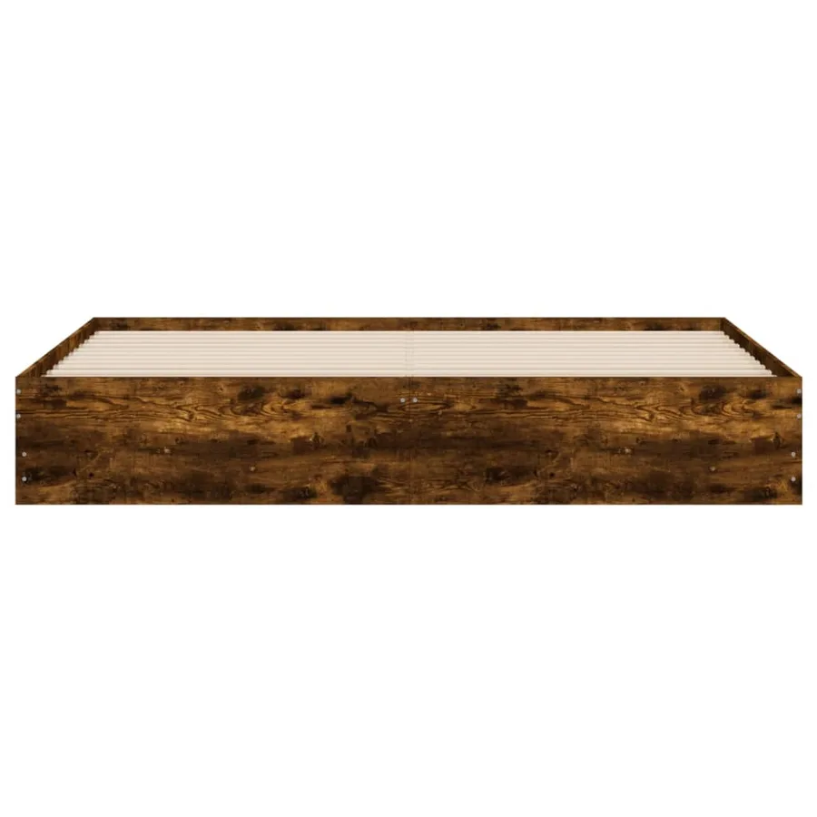 Cadre de lit avec tiroirs sans matelas chêne fumé 180x200 cm - 6