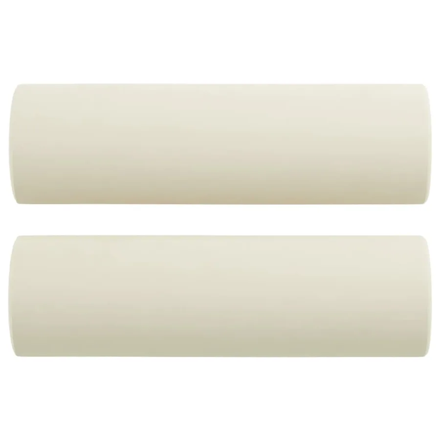 Canapé 2 places avec oreillers décoratifs crème 120 cm velours - 5