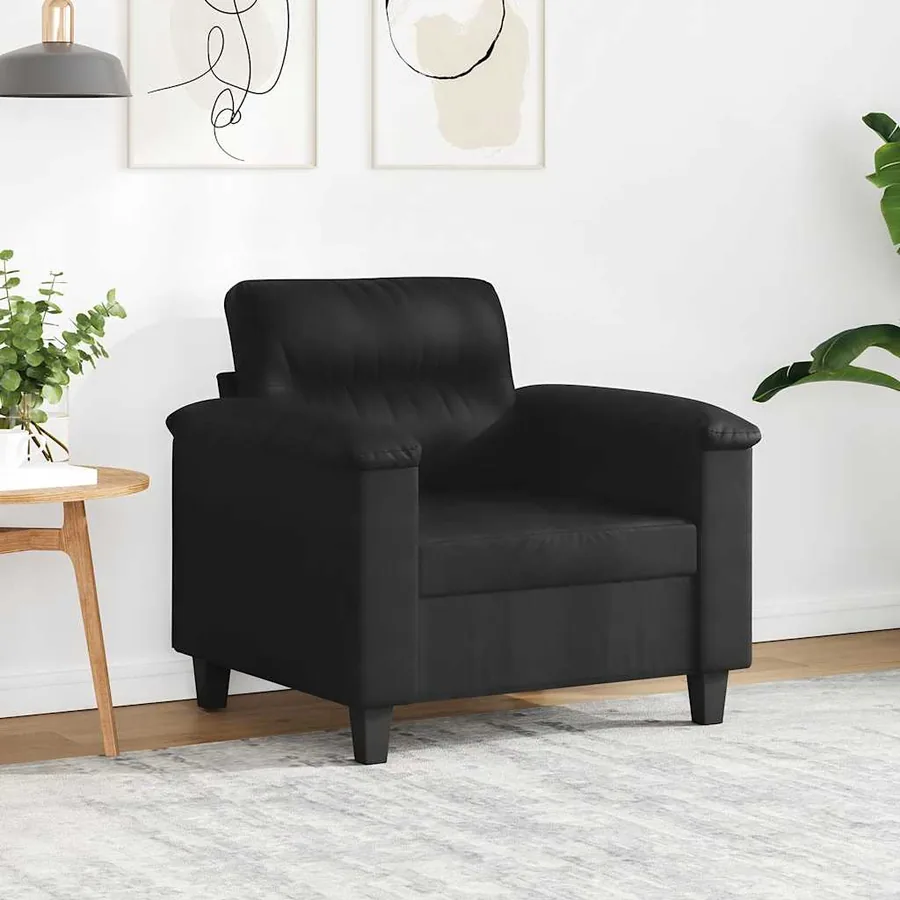 Chaise de canapé noir 60 cm tissu microfibre
