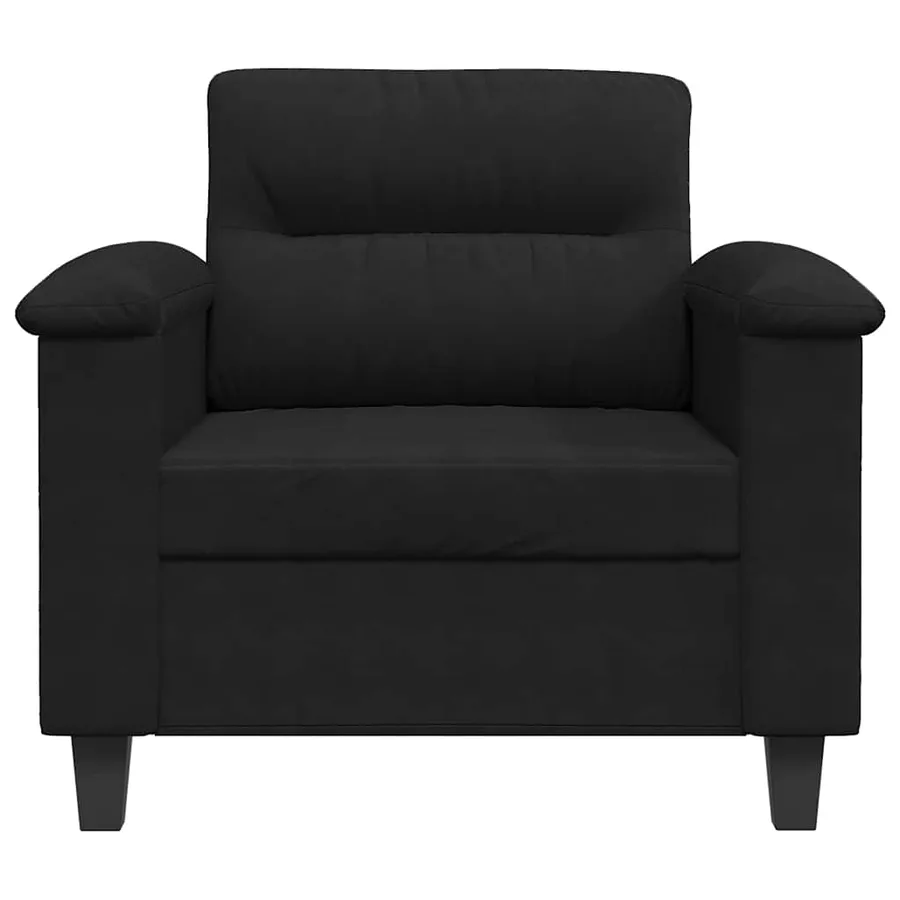 Chaise de canapé noir 60 cm tissu microfibre - 4