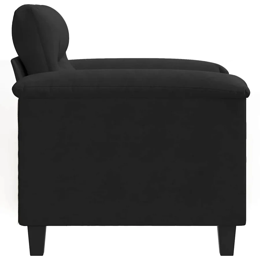 Chaise de canapé noir 60 cm tissu microfibre - 5