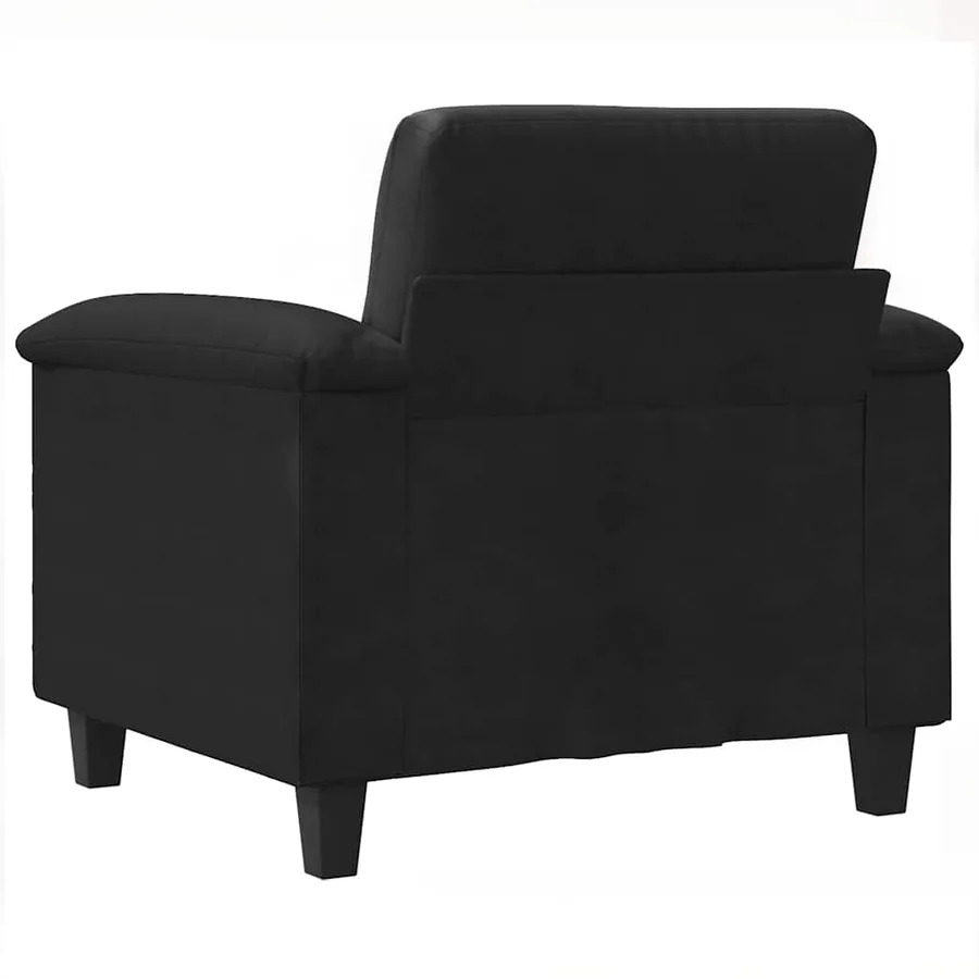 Chaise de canapé noir 60 cm tissu microfibre - 6
