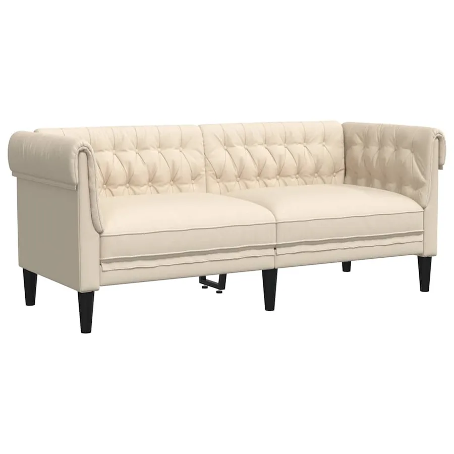 Canapé Chesterfield 2 places lin - 2