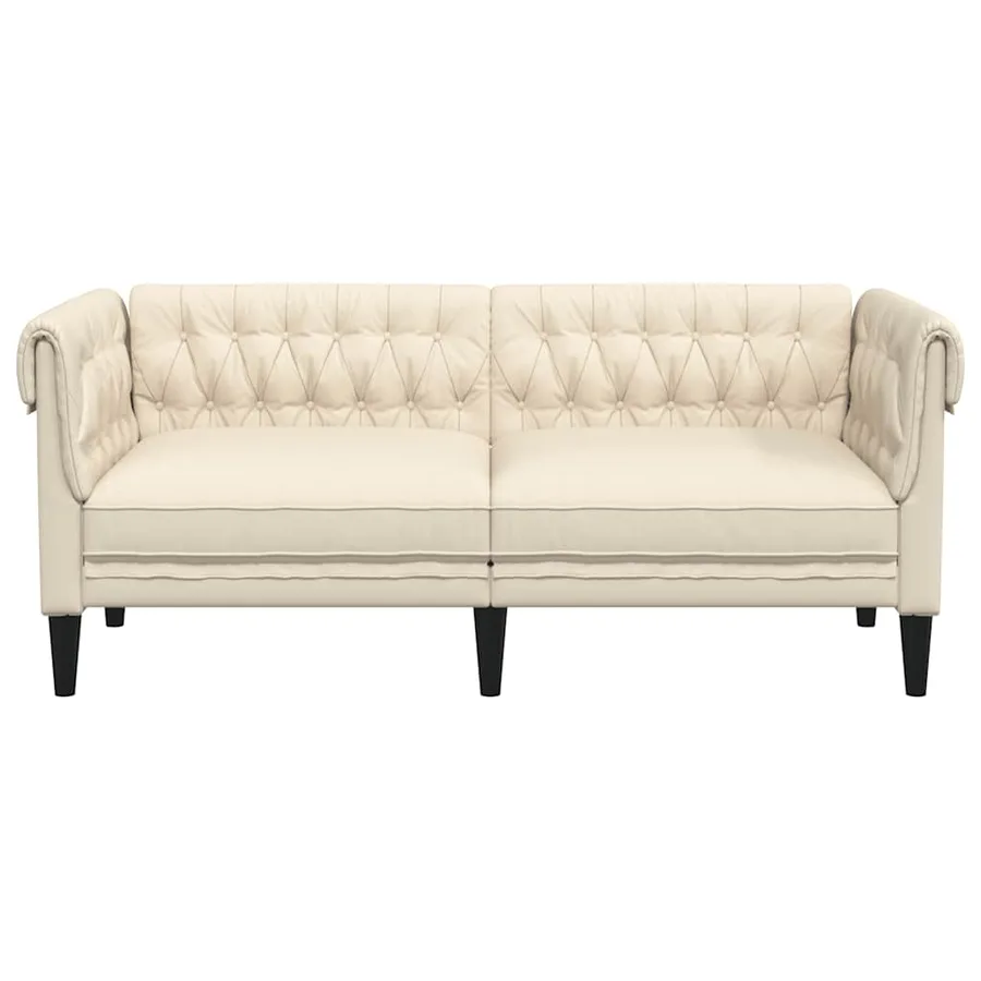 Canapé Chesterfield 2 places lin - 4