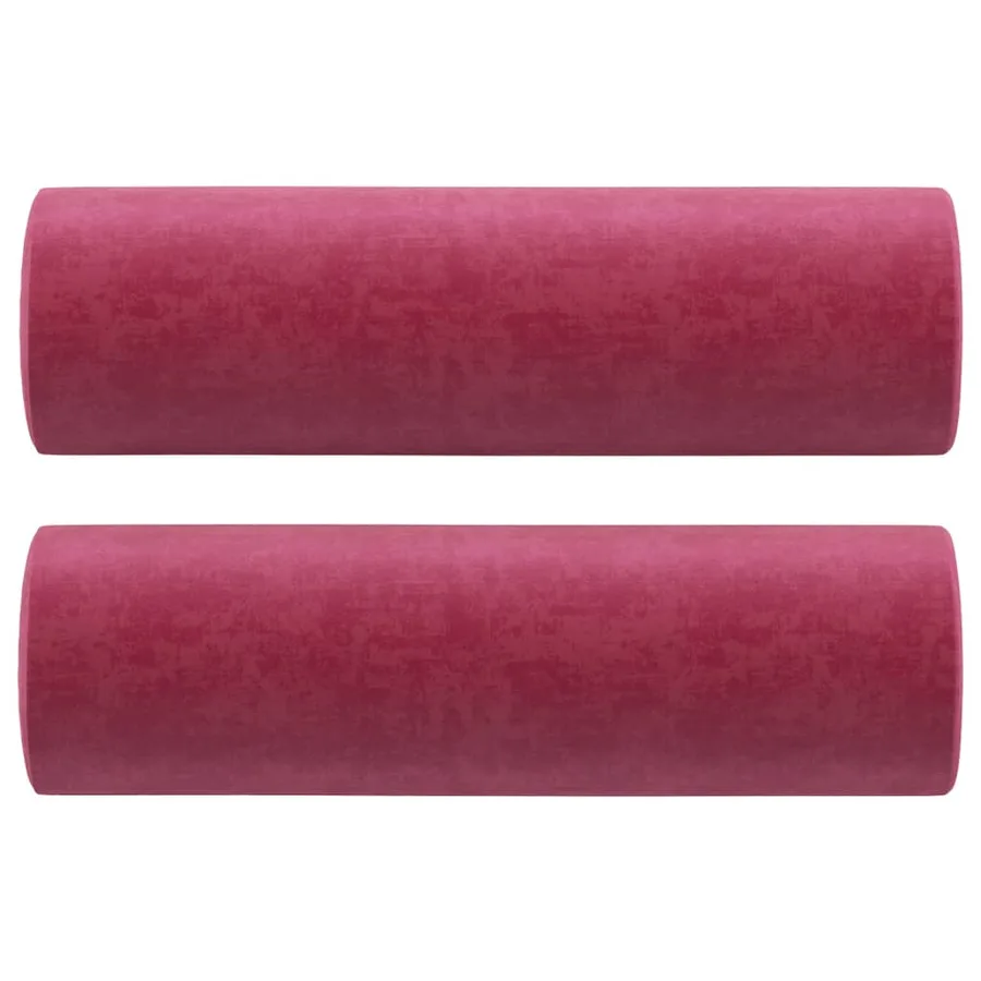 Canapé 2 places avec oreillers bordeaux 140 cm velours - 5