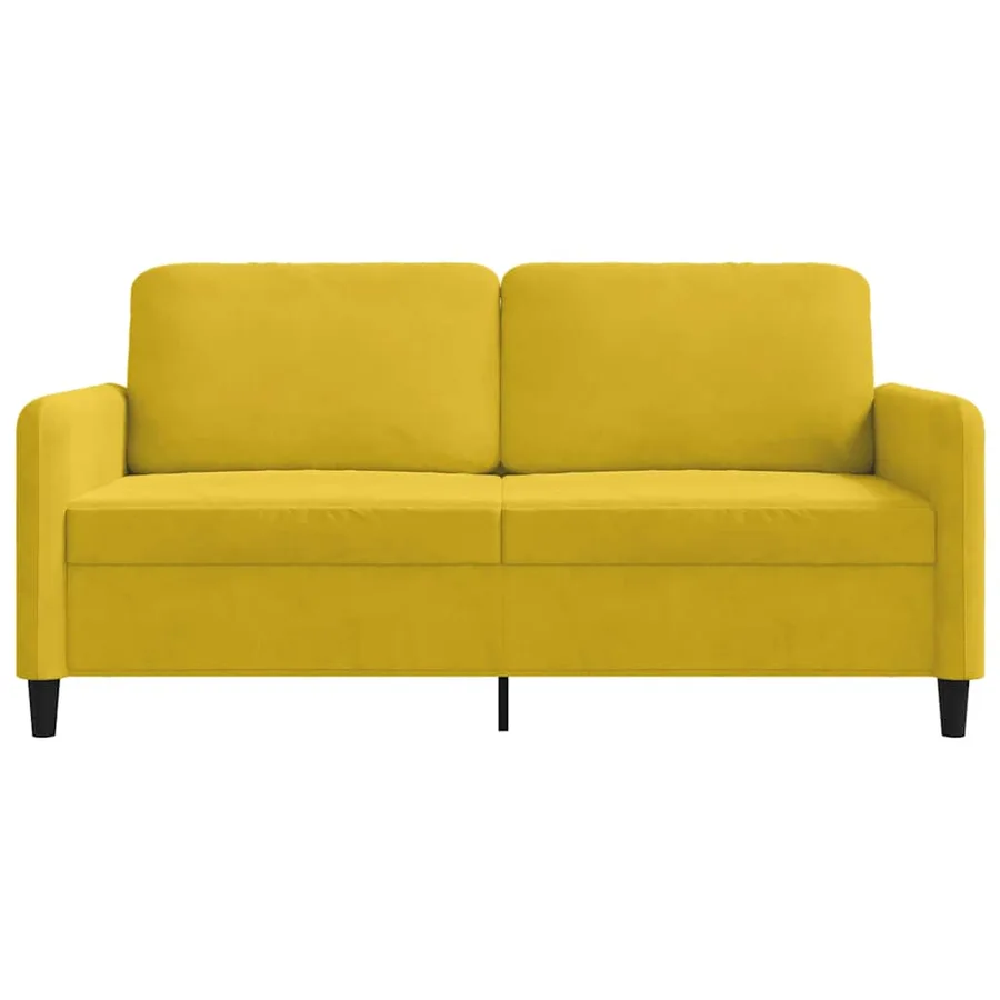 Canapé à 2 places Jaune 140 cm Velours - 4