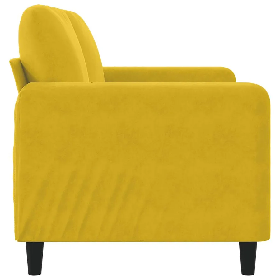 Canapé à 2 places Jaune 140 cm Velours - 5