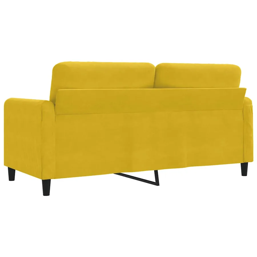 Canapé à 2 places Jaune 140 cm Velours - 6
