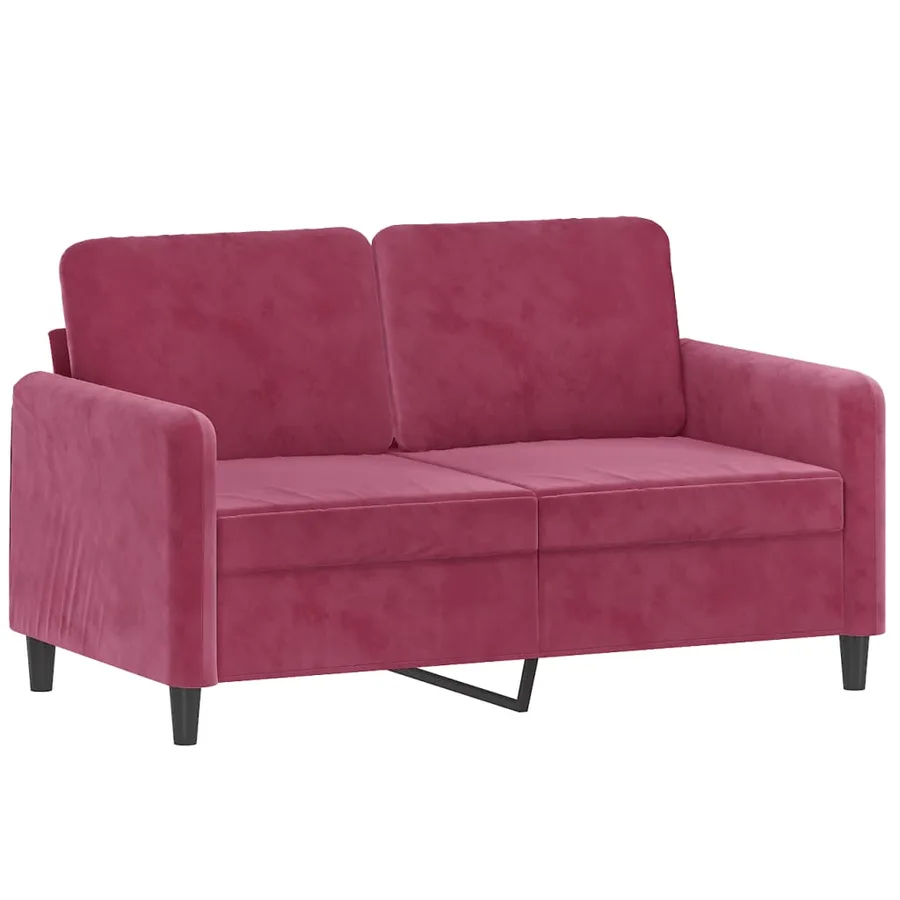 Ensemble de canapés 2 pcs rouge bordeaux velours - 3