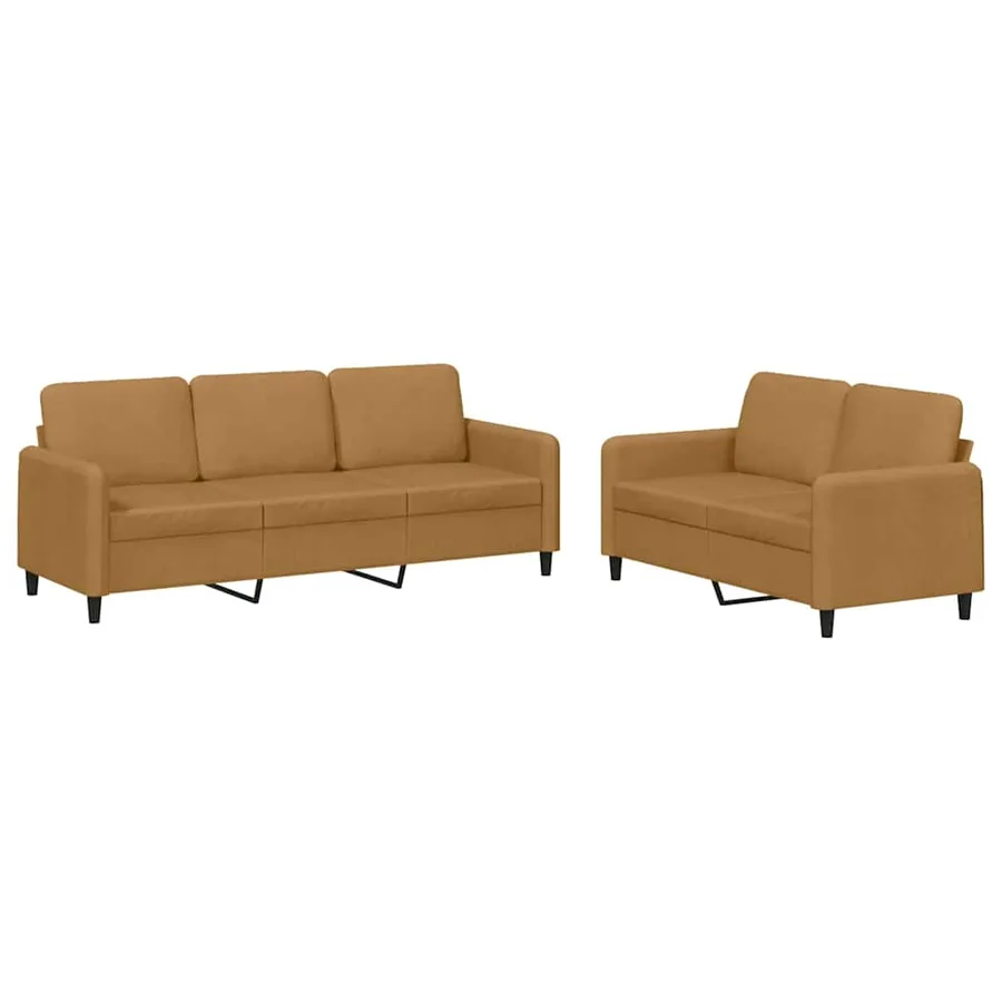 Ensemble de canapés 2 pcs marron velours - 2