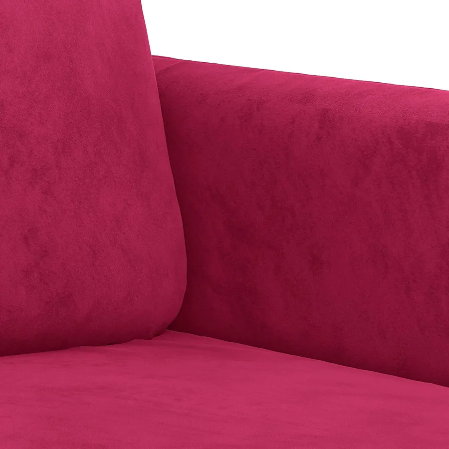 Canapé à 2 places Rouge bordeaux 120 cm Velours - 6