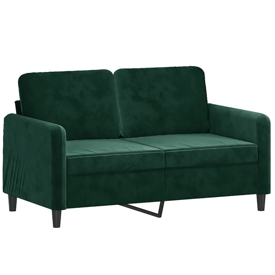 Canapé à 2 places Vert foncé 120 cm Velours - 2