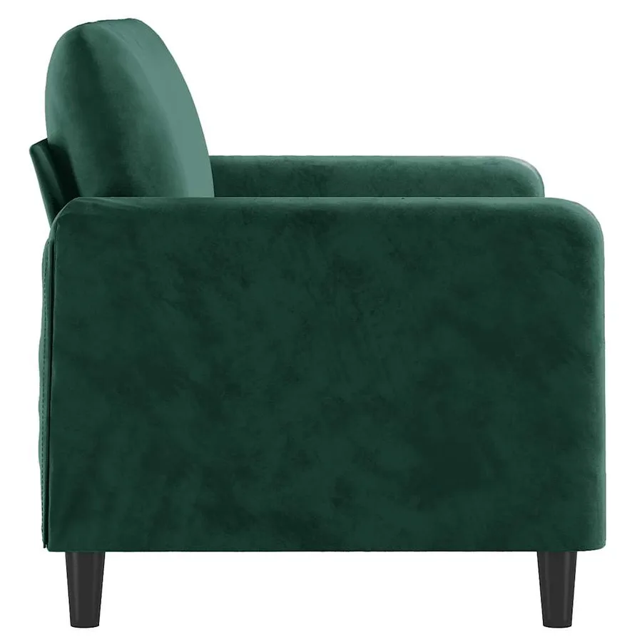 Canapé à 2 places Vert foncé 120 cm Velours - 4