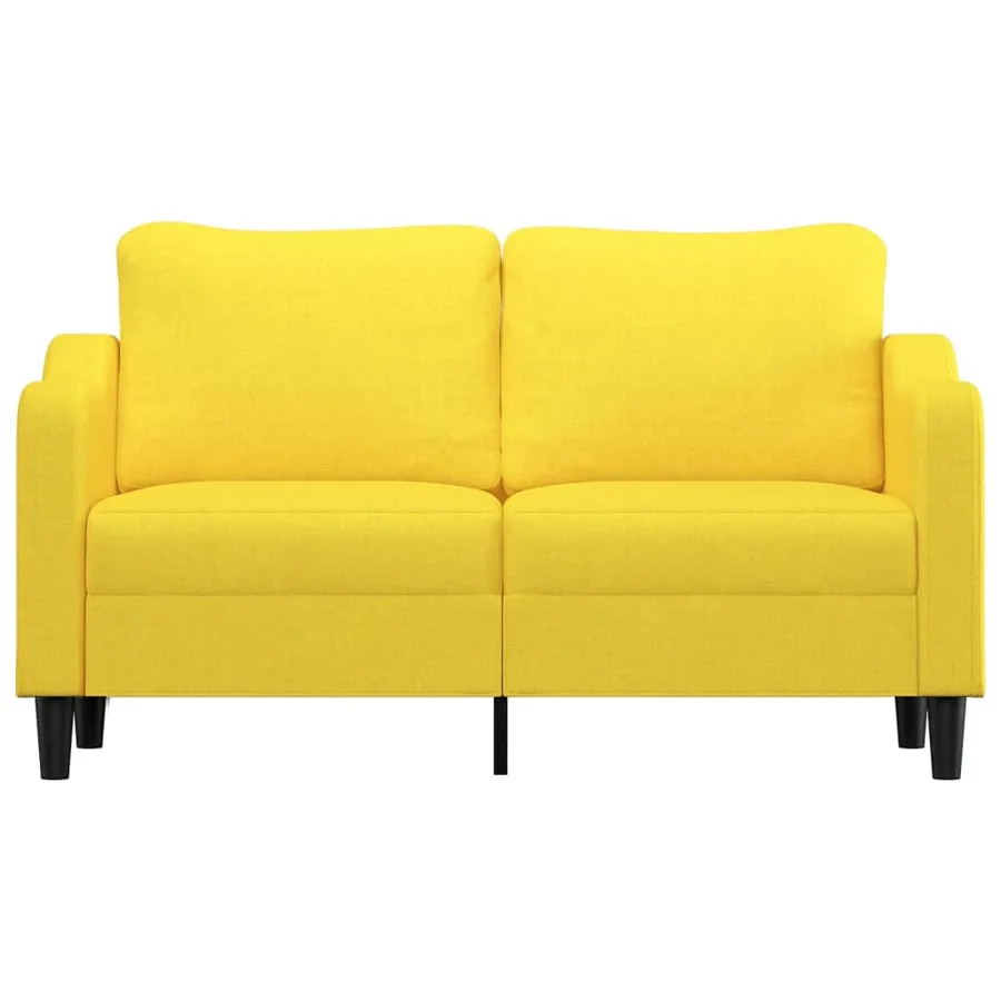 Canapé à 2 places Jaune clair 140 cm Tissu - 3