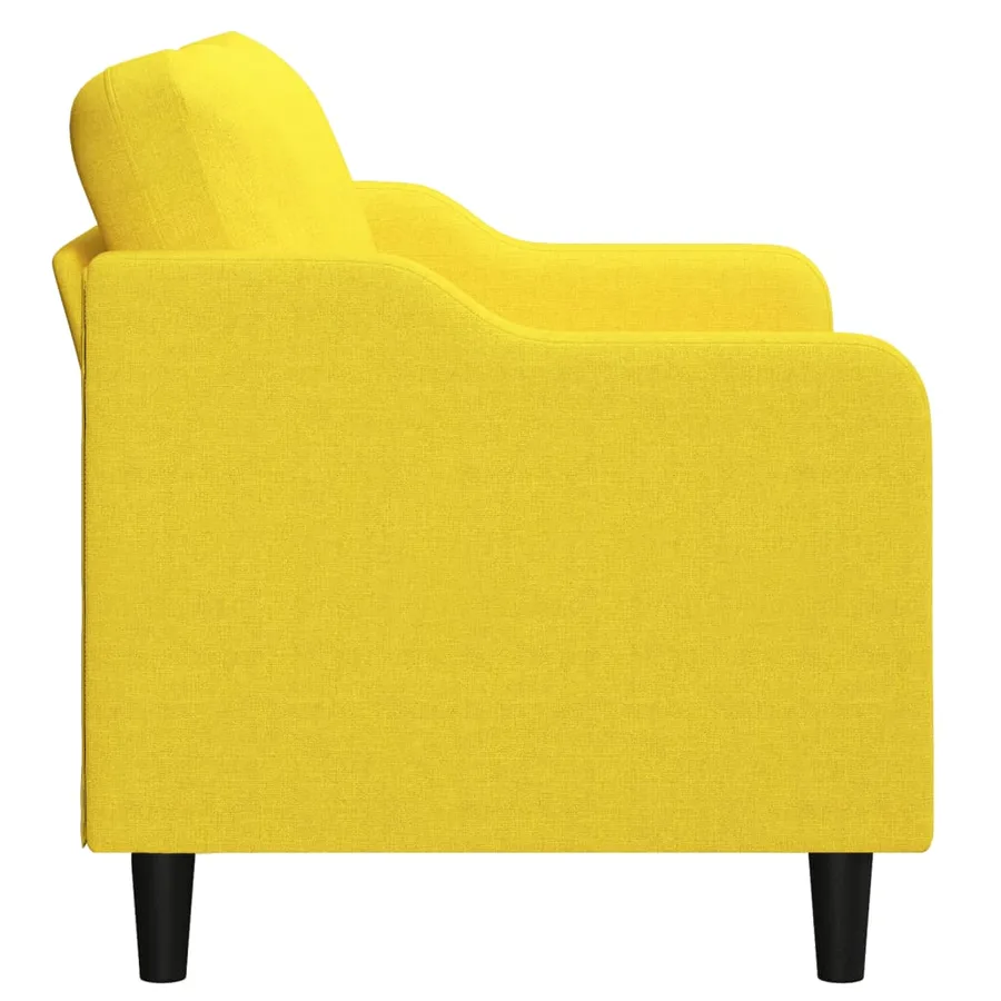 Canapé à 2 places Jaune clair 140 cm Tissu - 4