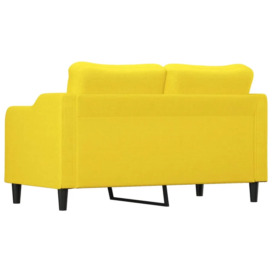 Canapé à 2 places Jaune clair 140 cm Tissu - 5