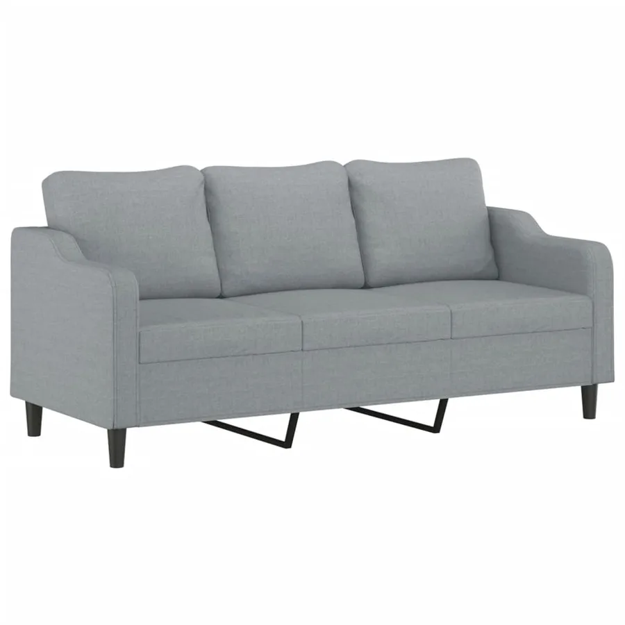 Ensemble de canapés 2 pcs avec coussins Gris clair Tissu - 4