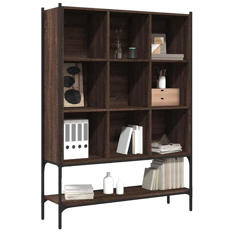 Bibliothèque chêne marron 102x30x141,5 cm bois d'ingénierie - 4