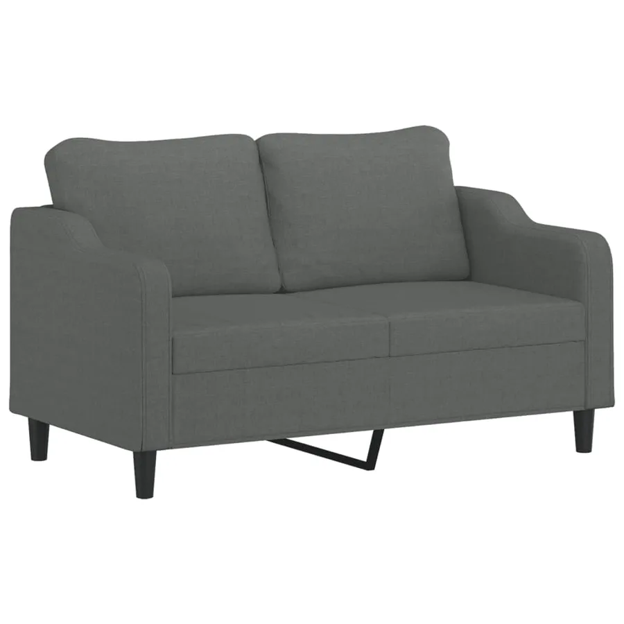 Ensemble de canapés 2 pcs avec coussins Gris foncé Tissu - 4
