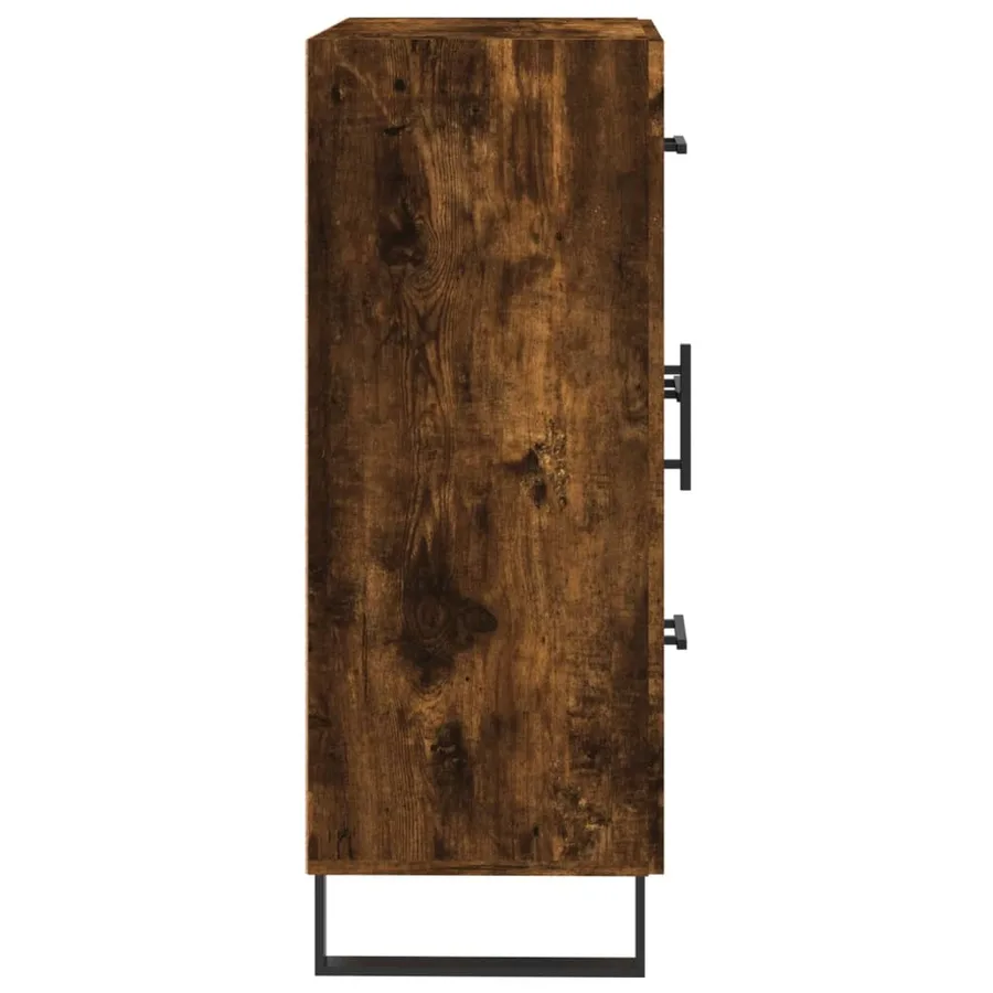 Buffet chêne fumé 69,5x34x90 cm bois d'ingénierie - 7