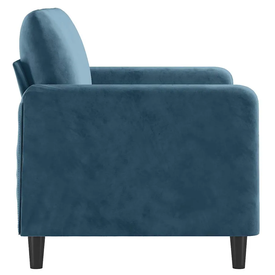 Canapé à 2 places Bleu 120 cm Velours - 4