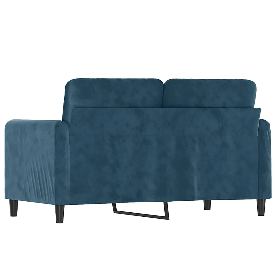 Canapé à 2 places Bleu 120 cm Velours - 5