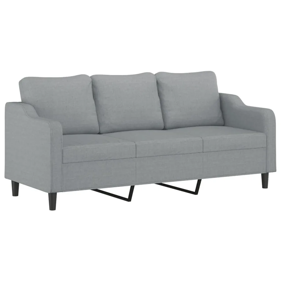 Ensemble de canapés 3 pcs avec coussins Gris clair Tissu - 5