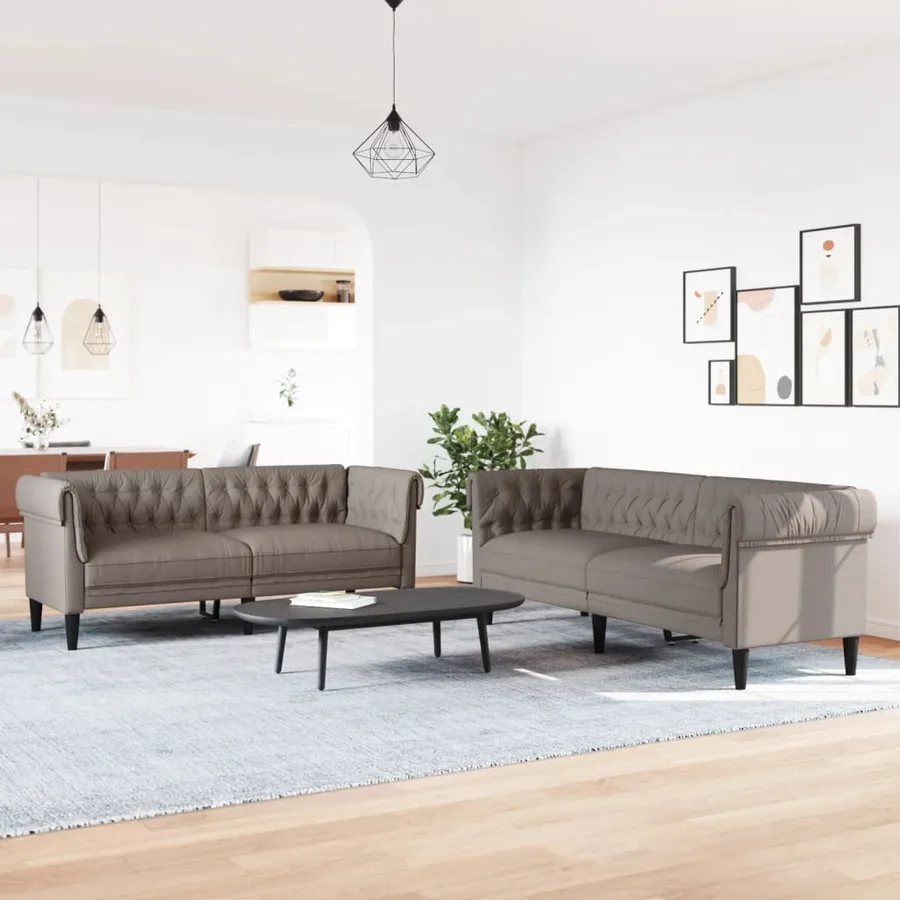 Ensemble de canapés 2 pcs taupe tissu - 3