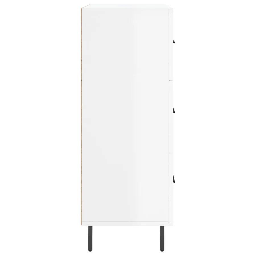 Buffet Blanc brillant 69,5x34x90 cm Bois d'ingénierie - 7