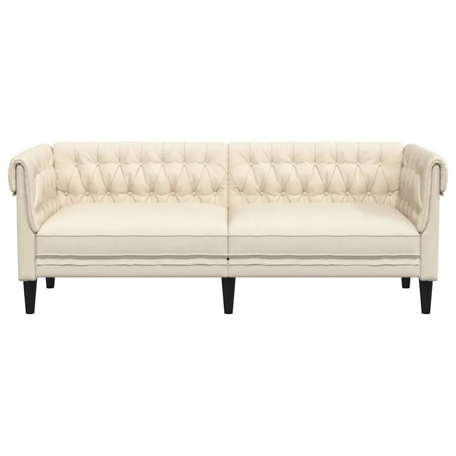 Canapé Chesterfield 3 places lin - 4