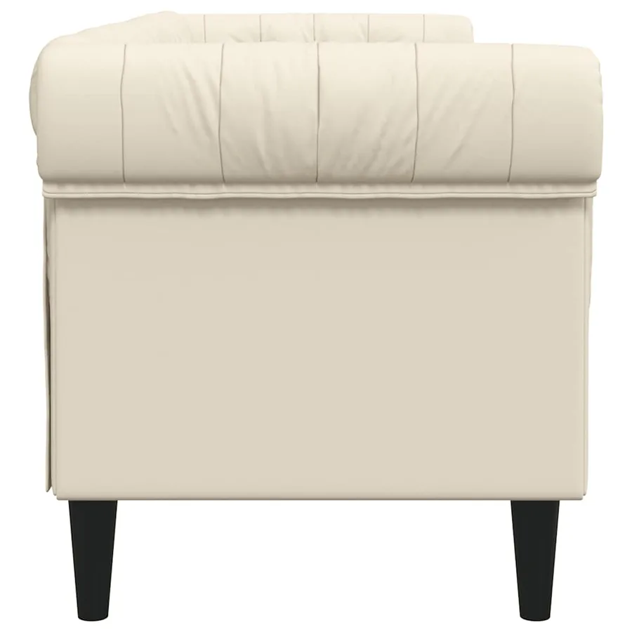 Canapé Chesterfield 3 places lin - 5
