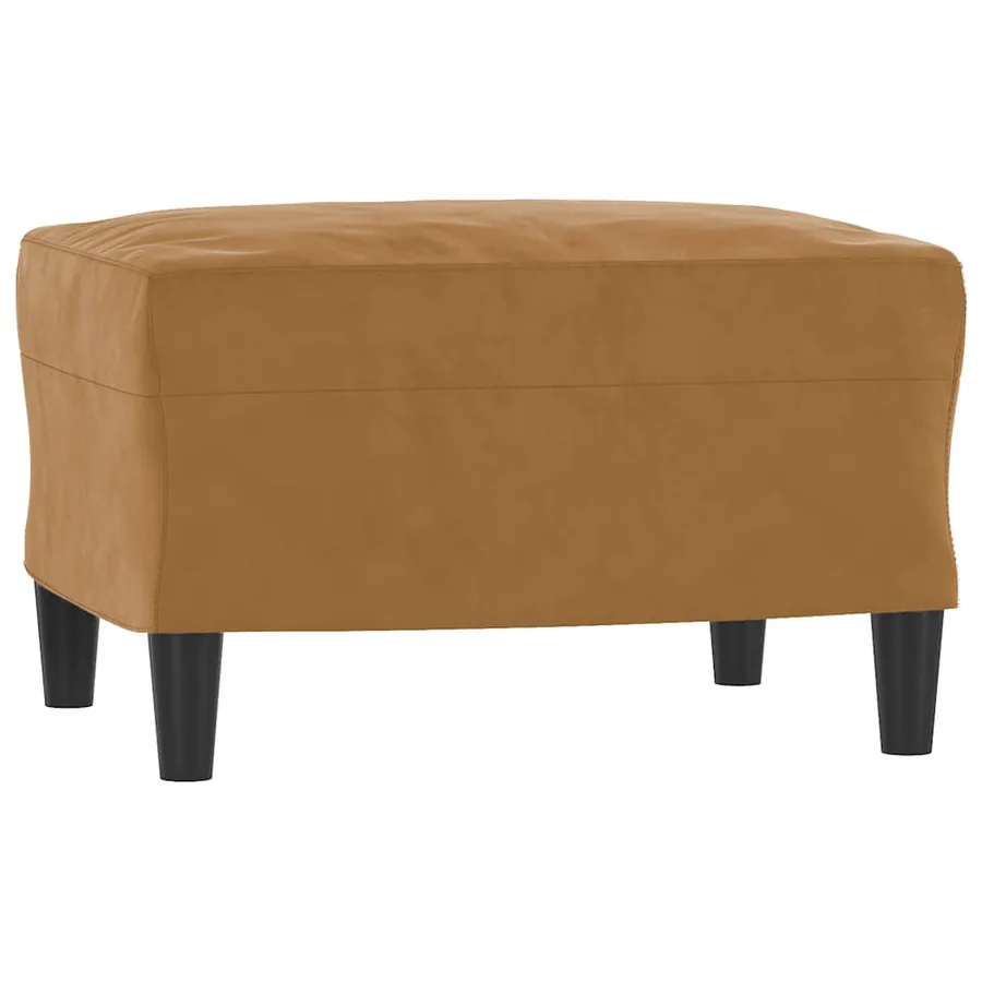 Fauteuil avec repose-pied Marron 60 cm Velours - 5