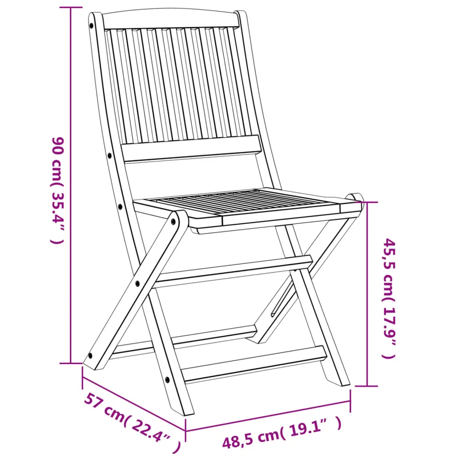 Ensemble à manger de jardin 9 pcs bois d'acacia solide - 11