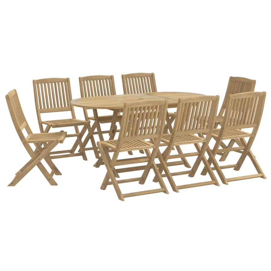Ensemble à manger de jardin 9 pcs bois d'acacia solide - 2