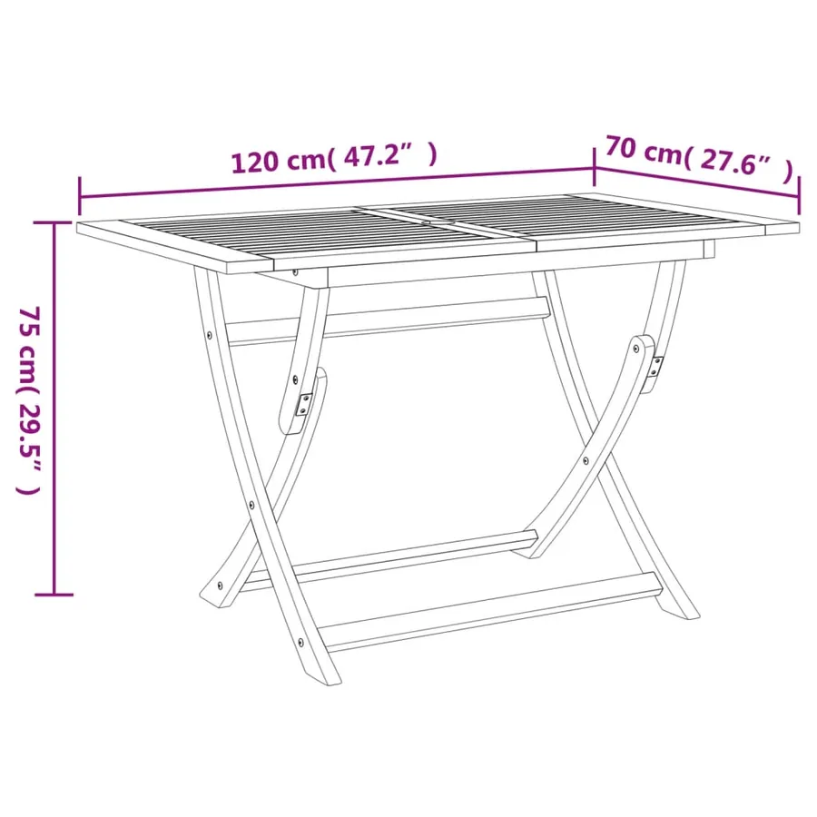 Ensemble à manger de jardin 5 pcs Bois d'acacia solide - 10