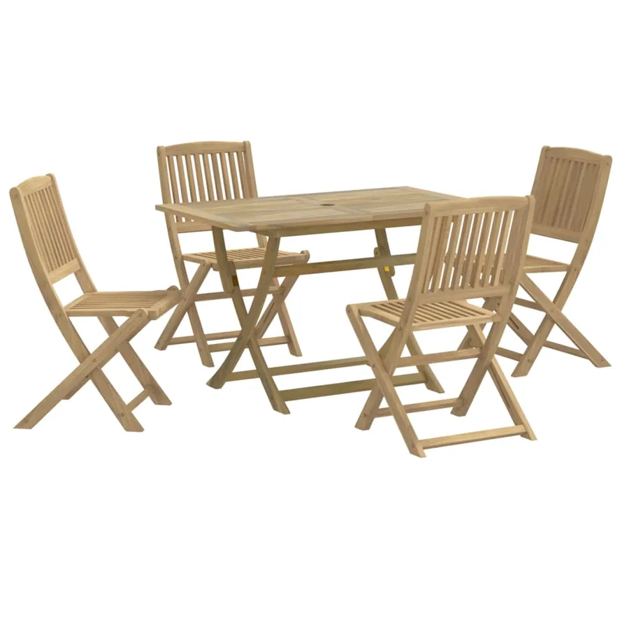Ensemble à manger de jardin 5 pcs Bois d'acacia solide - 2
