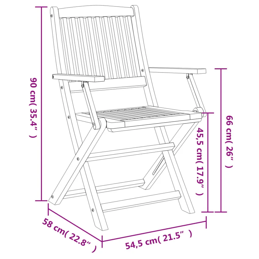 Ensemble à manger de jardin 5 pcs Bois d'acacia solide - 11
