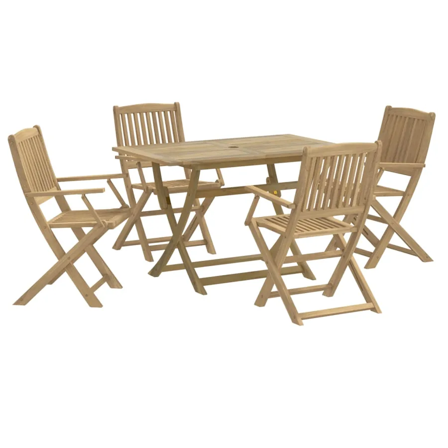 Ensemble à manger de jardin 5 pcs Bois d'acacia solide - 2
