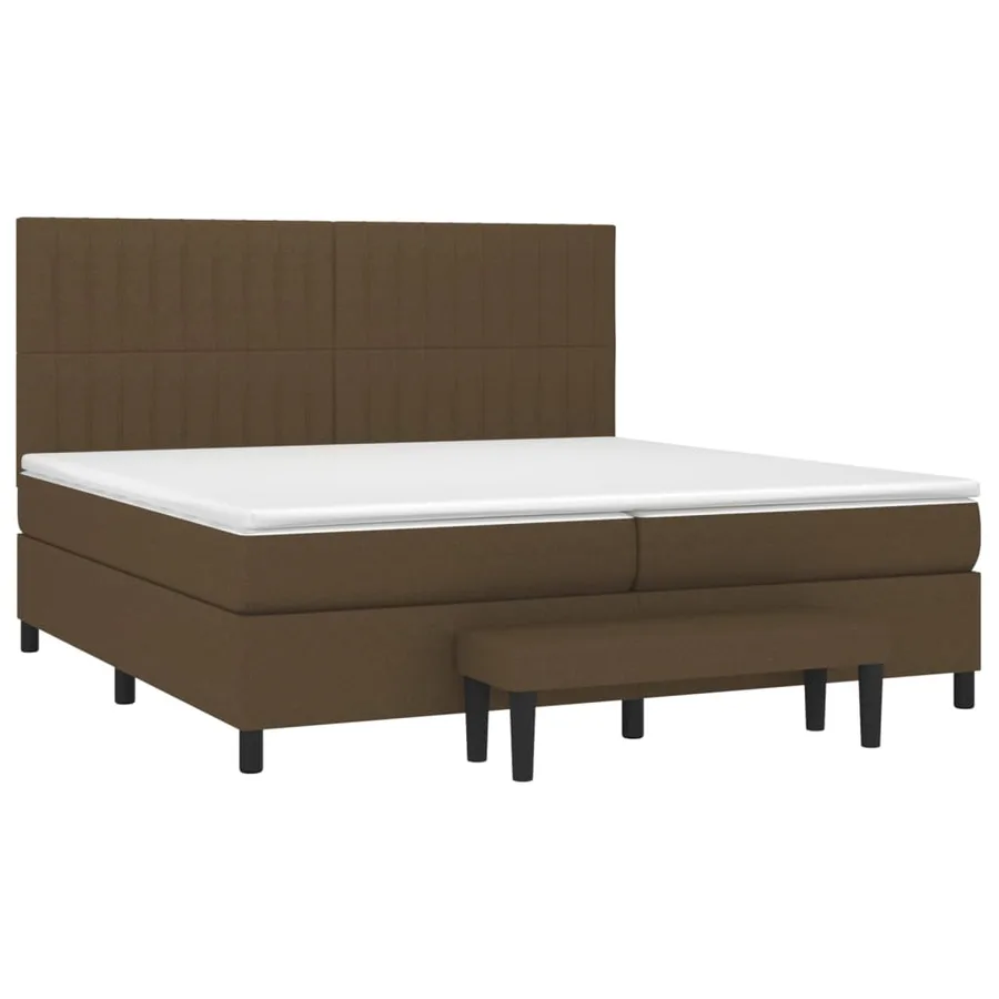 Sommier à lattes de lit avec matelas Marron foncé 200x200 cm - 3